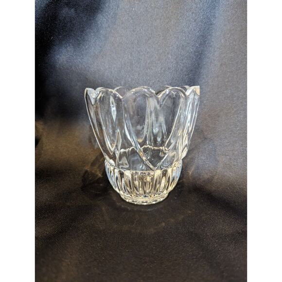 Crystal Candle Holder Shannon Crystal Designs of Ireland 3” x 3” 1970's Vintage - Picture 1 of 5